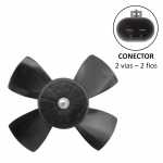 Eletroventilador do radiador 12V 4 pás diâmetro 280mm aspirante universal Chevrolet GM Classic Corsa (sem ar-condicionado)