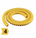 Número 4 - Pacote anilha gravada identificador marcador de fios e cabos 0.75mm até 4mm