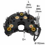 Retificador do alternador 70A Bosch GC Chevrolet GM Astra Corsa Omega Vectra - ligações