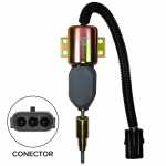 Solenoide estrangulador de parada 24V c/ conector redondo de 4 vias para motor diesel Cummins Ford Volkswagen