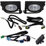 Kit farol auxiliar de milha (longo alcance) com lente de vidro para lâmpada H11 com botão interruptor e chicote Honda Civic