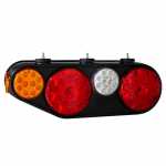 Conjunto de lanterna traseira LED 24V tricolor (âmbar / cristal / vermelha) com lanterna lateral lado esquerdo universal