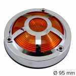 Lanterna lateral âmbar com soquete interno e aro protetor cromado lado esquerdo/direito universal