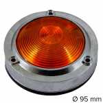 Lanterna lateral âmbar cromada com soquete interno lado esquerdo/direito universal