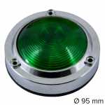 Lanterna lateral verde cromada com soquete interno lado esquerdo/direito universal