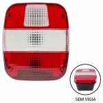 Lanterna traseira bicolor (cristal / vermelha) sem vigia lado direito/esquerdo Ford Cargo Troller T4 Volkswagen caminhão Constellation Delivery Worker (com pisca branco)