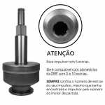 Impulsor 21 dentes modelo similiar ao Delco Remy 29MT porém com 5 / 10 estrias (só é compatível com a engrenagem planetária da ZWF)